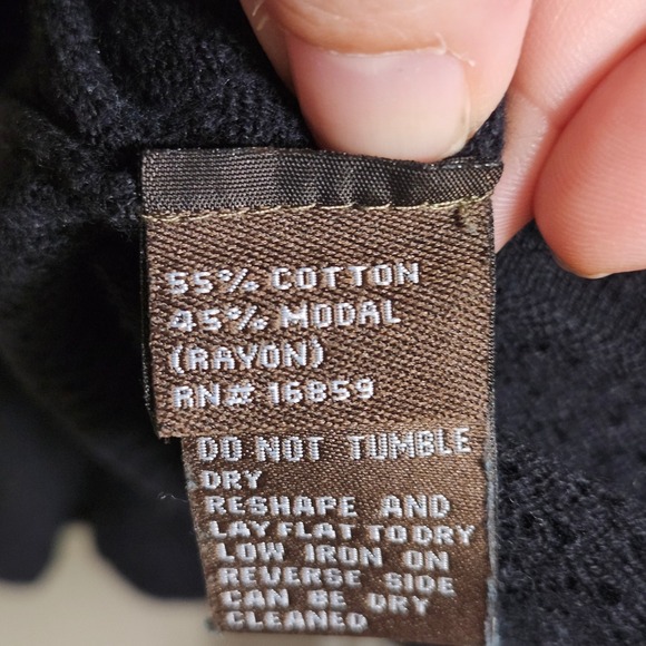 J. McLaughlin Navy Blue Knit Mesh Boat Neck Long Sleeve Top Women's Size M - Picture 7 of 7